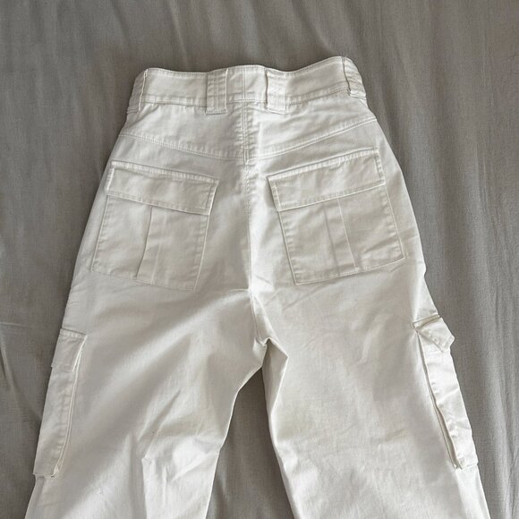 Babaton White High-rise Cargo Jeans, Size 00 - Picture 6 of 6